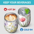 thumbnail image 4 of 12oz Stemless Wine Tumblers Pioneer Flower and Butterfly Vacuum Insulated Stainless Steel Travel Tumbler Cups Mug with Lid and Straw for Champaign,Cocktail,Beer with Cleaning Brush, 4 of 5