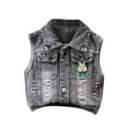 thumbnail image 2 of Cowsor Kids Biker Denim Vest for Boys & Girls | Western Motorcycle Jean Jacket Sleeveless Top for Kids, 2 of 6