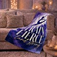 thumbnail image 6 of Motivational Gymnast Design Train Fierce Land Strong Text, Dramatic Artistic Scene, Warm Flannel Blanket for Home Library and Reading Nook, Art Lovers Housewarming Gift, Artistic Home Decor, 6 of 9