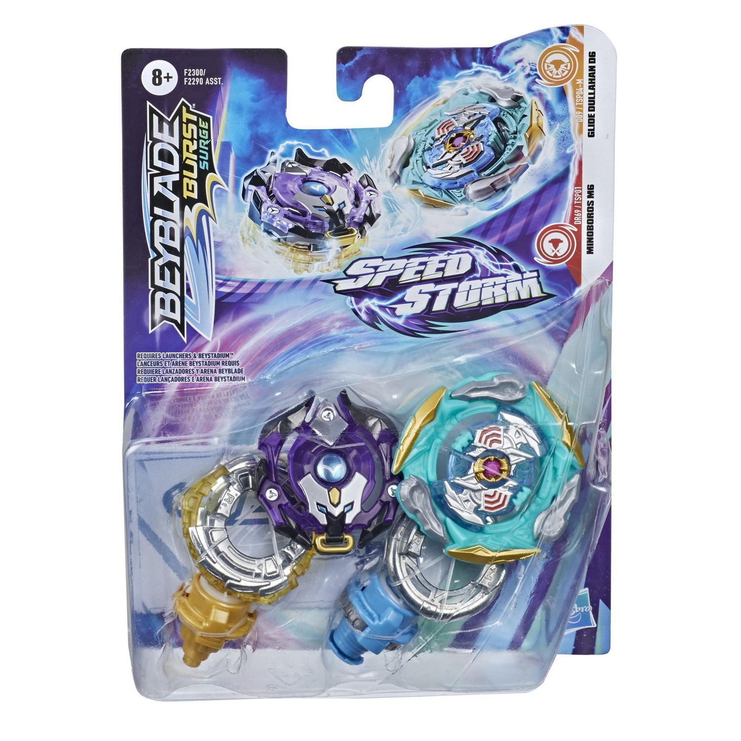 Beyblade Burst Surge Speedstorm Glide Dullahan D6 and Minoboros M6 Spinning Top Dual Pack -- 2 Battling Game Top Toy for Kids Ages 8 and Up