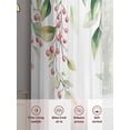 thumbnail image 5 of Green Summer Eucalyptus Leaves Sheer Curtains 45 Inch Length 2 Panels Set, Spring Botanical Watercolor Voile Window Treatment Rod Pocket Small Kitchen Curtains Drapes for Bedroom 52"x45"x2, 5 of 7