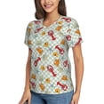 thumbnail image 2 of Vsdgher Lobster Sea Shell Women Shirts V Neck Short Sleeve Tops T-Shirt Basic Tees, S to 3XLX-Large, 2 of 5