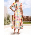 thumbnail image 4 of Vestido largo ZESICA 2025 con estampado floral casual de verano para mujer, 4 of 7