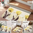 thumbnail image 6 of Yellow Flower Bathroom Rug Washable 2x3 Entryway Rug Non Slip Farmhosue Country Vintage Butterfly Floral Front Door Mat Low Pile Indoor Doormat Throw Floor Carpet for Kitchen Bedroom Entrance, 6 of 7