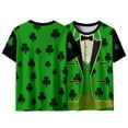 thumbnail image 5 of St Patrick's Day Shirt Men O Neck Printed Short Sleeve T-Shirt Novelty 3D Graphic T Shirts Irish Green Blouse Casual Summer Tops, 5 of 8