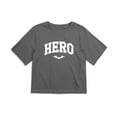thumbnail image 2 of Batman White Hero Women's Boxy Cropped T-Shirt Casual Graphic Tee, 2 of 6