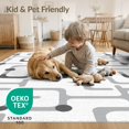 thumbnail image 4 of ODIKA 8'x10' Grey White Geometric Maze Design Washable Area Rug Modern Abstract Pattern with Retro Flair Non-Slip Chair-Friendly Mat for Dining Room, Large Office, Lounge, 4 of 7