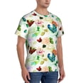 thumbnail image 2 of Bixox Men's Floral Vintage Printed Short Sleeve Skinny Athletic T-Shirt, 2 of 6