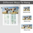thumbnail image 6 of Western Cow Curtain Valances Retro Wild Flowers Rural Natural Scenery Thermal Insulated Room Darkening Curtain for Dinning Room 54 by 18 in, 1 Panel, 6 of 6