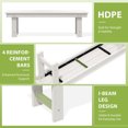 thumbnail image 4 of SERWALL Outdoor Bench, HDPE Backless Patio Bench, Weather-Resistant Garden Bench for Porch, Yard & Backyard, White, 4 of 10