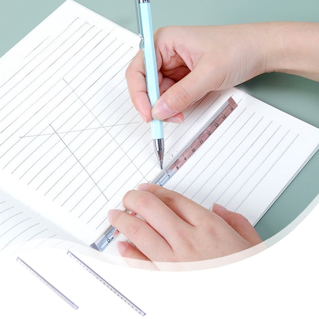 Regla de Plástico Transparente para Estudiantes, 15 Cm/5,91 Pulgadas, para Dibujo y Geometría | Diseño Triangular Transparente | 20 G/0,04 Lb | Ideal para Estudiantes de Todas Las Edades
