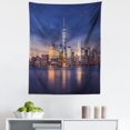 thumbnail image 1 of New York Tapestry, New York City Manhattan After Sunset View Picture with Skyline Reflection River, Fabric Wall Hanging Decor for Bedroom Living Room Dorm, 5 Sizes, Multicolor, by Ambesonne, 1 of 1