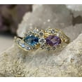 thumbnail image 5 of 2Ct Pear Cut Lab Created Blue Topaz Amethyst Cluster Ring 14k Yellow Gold Plated, 5 of 5