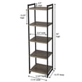 thumbnail image 3 of Household Essentials 5 Tier Storage Tower Metal, Grey Shelf – Black Frame, Ashwood, 3 of 4