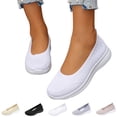 thumbnail image 3 of Women's Breathable Knit Slip-On Walking Shoes, 2026 Orthopedic Mesh Mules Sneakers, Summer Fashion Casual Backless Sneakers, Lightweight Non Slip Tennis Loafers,White,36, 3 of 8