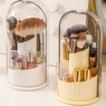 thumbnail image 2 of Mosey Cosmetic Holder with Dustproof Clear Lid 360 Degree Rotatable Multifunctional Countertop Makeup Brush Lipstick Storage Box Organizer Holder Container, 2 of 8