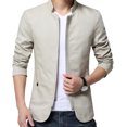 thumbnail image 1 of Chaqueta lavada con cuello levantado para hombre de otoño, chaqueta delgada para hombre MABOTO Beige/XXXXL, 1 of 5
