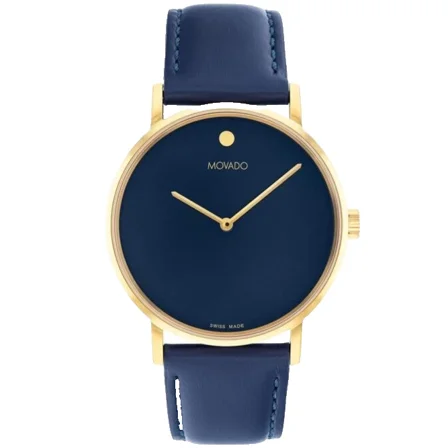 Movado 0608100 Dark Purple Dial Dark Purple Leather Strap 40MM Womens Watch