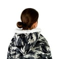 thumbnail image 3 of Bare Homey Plush Sherpa Wearable Blanket - Fluffy & Soft - Lightweight - Kids, Camo - Gray, 3 of 9