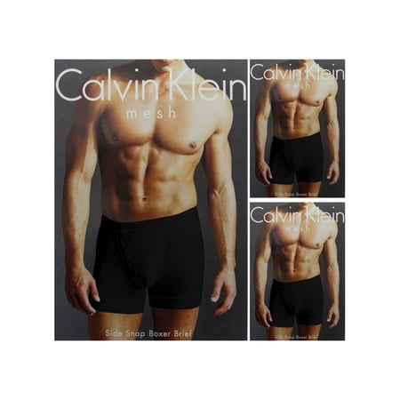 3pk Calvin Klein Mens 100% Cotton Mesh Side Snap Boxer Brief Shorts Underwear