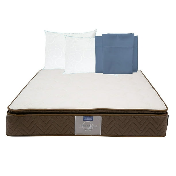 Colchón Queen Size Restonic Nautilus + Almohada Osos 2 + Sábanas Basic