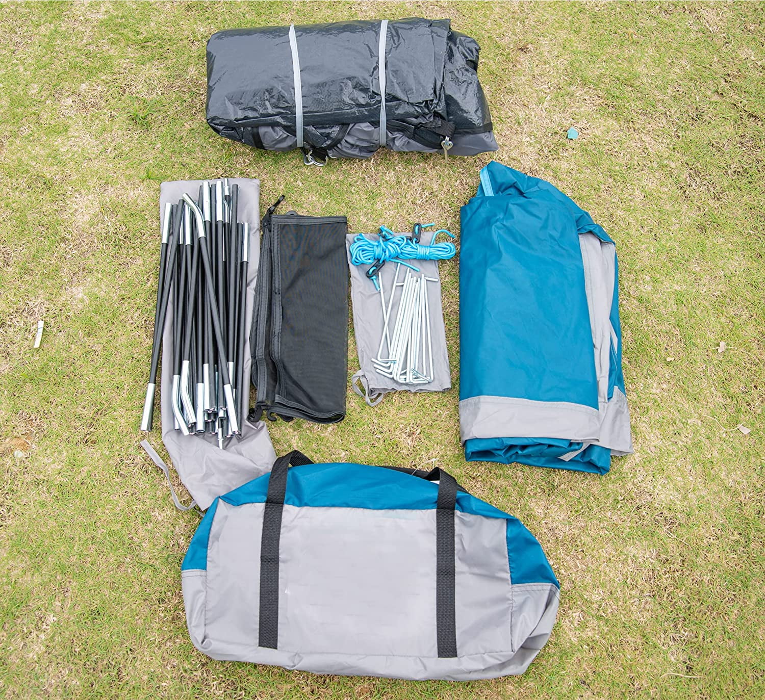 Camping Tent 6 Person 4 Person, Family Dome Tents, Easy Set Up Large Tent for Camp with Top Rainfly, Outdoor Tent with 3 Large Mesh Windows for Hiking Camp Outdoor