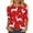 Red, variant on 3/4 Length Sleeve Womens Tops Cute Xmas Graphic Shirts Plus Size Christmas Tee Blouses Soft Loose Fit Fashion Top Casual Crew Neck Blouse Green XXL