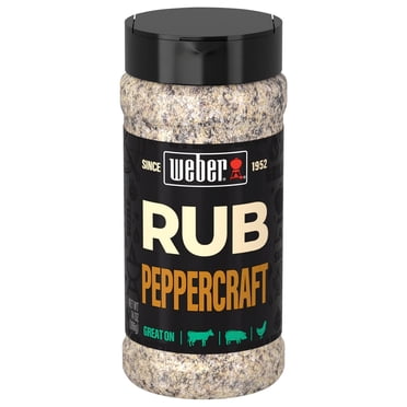 Weber Peppercraft Rub, Black Pepper Seasoning Blend, 14 oz Bottle