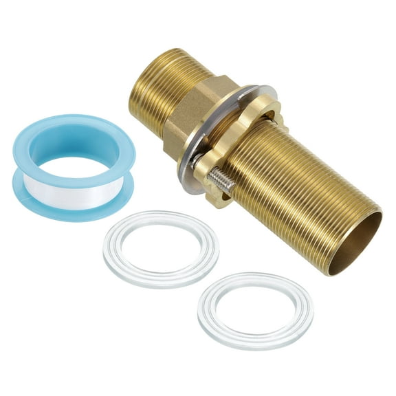 Uxcell Faucet Mount Extension Shank 4"x 1.25" Brass Pipe Faucet Extension Longer Fixed High Foot Faucet Fittings