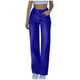 thumbnail image 5 of Pincandy Women's Solid Color Casual Pants with Leather-Look Buttons - Elastic Waist, Zipper Fly, Loose Wide Leg Fit with Pockets, Stylish Addition to Your Wardrobe, 5 of 7