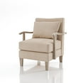 thumbnail image 2 of Furniture of America Ciela Fabric-Like Vinyl Cushioned Accent Chair in Beige, 2 of 5