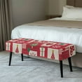 thumbnail image 2 of FUIALDOLG Christmas Bench Covers Stretch Xmas Decoration Washable Red Bench Seat Cover with Elastic Edge Rectangle Seat Protector for Bedroom, Living Room, 2 of 7