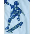 thumbnail image 2 of The Children's Place Big Boys Short Raglan Sleeve Skateboarder PJs, 2-Piece, Sizes XS-XXL, 2 of 3