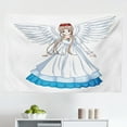 thumbnail image 1 of Anime Tapestry, Angel Wings and Demon Girl Horns Comic Japanese Manga Art Print, Fabric Wall Hanging Decor for Bedroom Living Room Dorm, 2 Sizes, White, by Ambesonne, 1 of 1