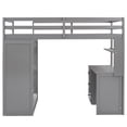 thumbnail image 3 of Twin size Loft Bed with Drawers,Desk,and Wardrobe-Gray, 3 of 13