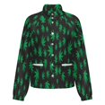 thumbnail image 5 of Jackets for Women Winter Coat Jackets Flannel Stand Collar Jacket(Abstract Maple Leaf Illustration,Size:S-4XL), 5 of 7