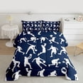 thumbnail image 2 of Homewish Boys Girls Basketball Print 3 Pieces Queen Comforter Set,Sport Gamer Ultra Soft Bedding Sets,Blue White Bedding Comforter Set,Super Cozy Room Decor,Reversible, 2 of 8