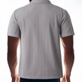 thumbnail image 6 of hoksml Business Casual Shirts for Men, Summer Elasticity Casual Loose Zipper Lapel Short Sleeve Top Solid Color Collared Polos T Shirt Classic Golf Shirts, 6 of 9