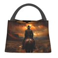 thumbnail image 1 of Disketp Western Rainy Desert Cowboy Bolsa Térmica Estampada, Bolsa Térmica Aislante para Almuerzo, Playa y Campamento, 1 of 6