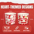 thumbnail image 3 of Valentine's Day Paper Popcorn Buckets 6.75x5.9 Inches Hearts Treat Empty Containers for Home Kitchen Serving Snacks Theater Movie Night Holiday Birthday Party Favors Table Decor Gift Set of 4, 3 of 7