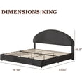 thumbnail image 5 of 4 EVER WINNER King Size Bed Frame, Boucle Upholstered Bed Frame with Headboard, Gray King Bed Frame, Dark Gray, 5 of 6