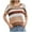 Khaki, variant on Womens Short Sleeve Tops, Short Sleeve Knit Tops for Women Striped Print Fashion Crew Neck Sweater Casual Loose Soft Comfy Pullover Shirts