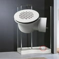 Low Profile Shower Base Drain with Perforated Strainer, 1.5 inch Side