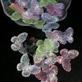 thumbnail image 4 of 50pcs Butterfly Charms Crafts Resin Crafts DIY Making Supplies Cell Phone Case Hair Clip Making, Mixed color, 3.2*4cm, 4 of 6