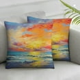 thumbnail image 2 of COMIO Short Plush 2-Piece Pillowcase Set Colorful Abstract Paintings Sky Blue and Orange White, 2 of 6