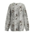 thumbnail image 4 of Camo Sweatshirt for Women Maple Leaf Print Oversized Pullover Sweatshirt Fleece Long Sleeve Crewneck Sweatshirt Tops, 4 of 5