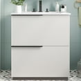 thumbnail image 2 of Euroco 30" Bathroom Vanity with Ceramic Sink and Full-Extension Drawers, Soft Close Undermount Drawer Slides, Fluted Design, White, 2 of 9