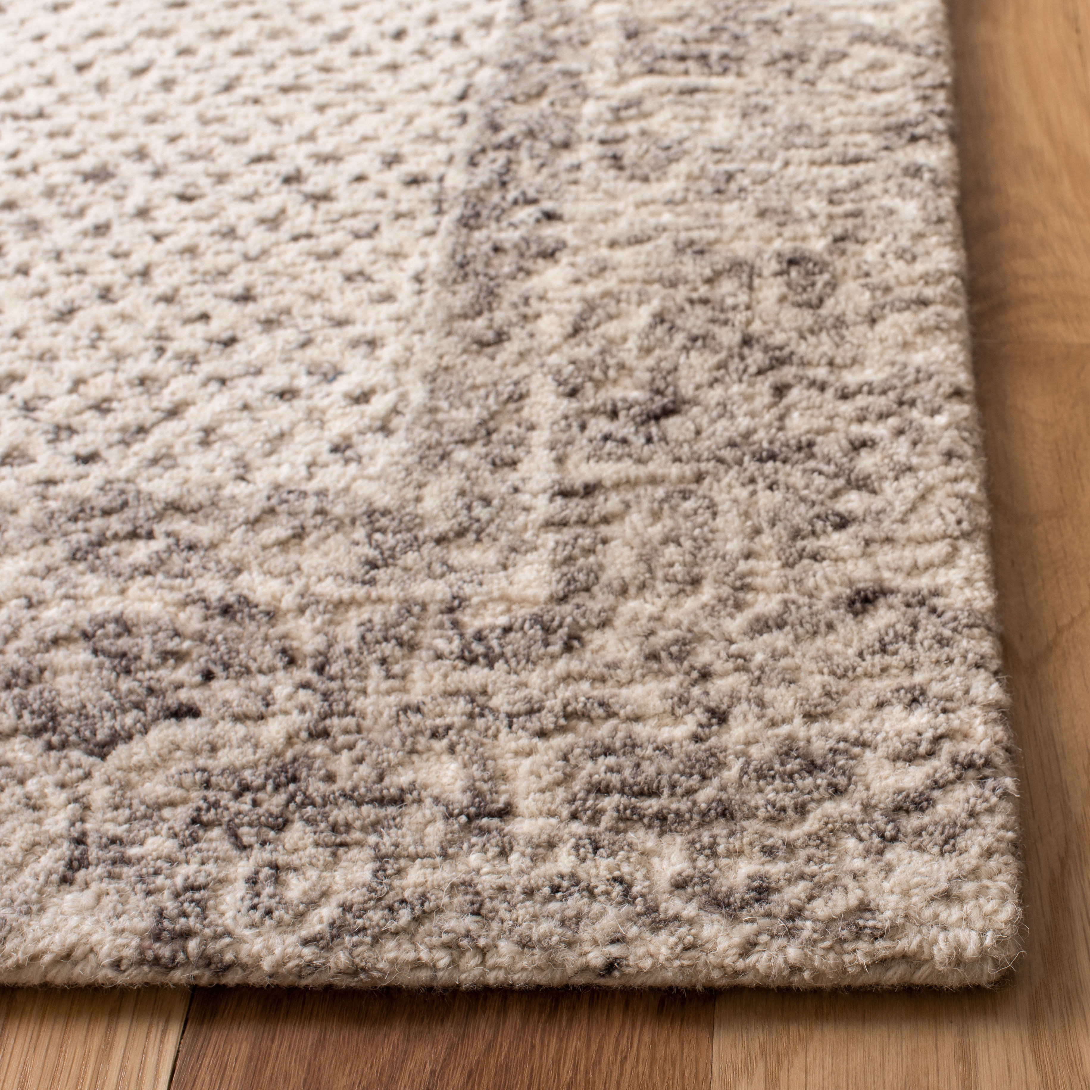 SAFAVIEH Abstract Grosvenor Geometric Wool Area Rug, Ivory/Gray, 5' x 8'