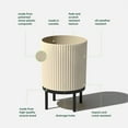 thumbnail image 3 of Veradek Demi Series Raised 16" Plastic-Stone Planter - (Sand/Black, 2 Pack), 3 of 11