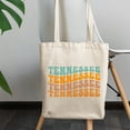 thumbnail image 2 of Tennessee, United States of America or USA State Themed, Groovy Retro Wavy Text Merch Gift, 12oz Canvas Tote Bag, 2 of 3